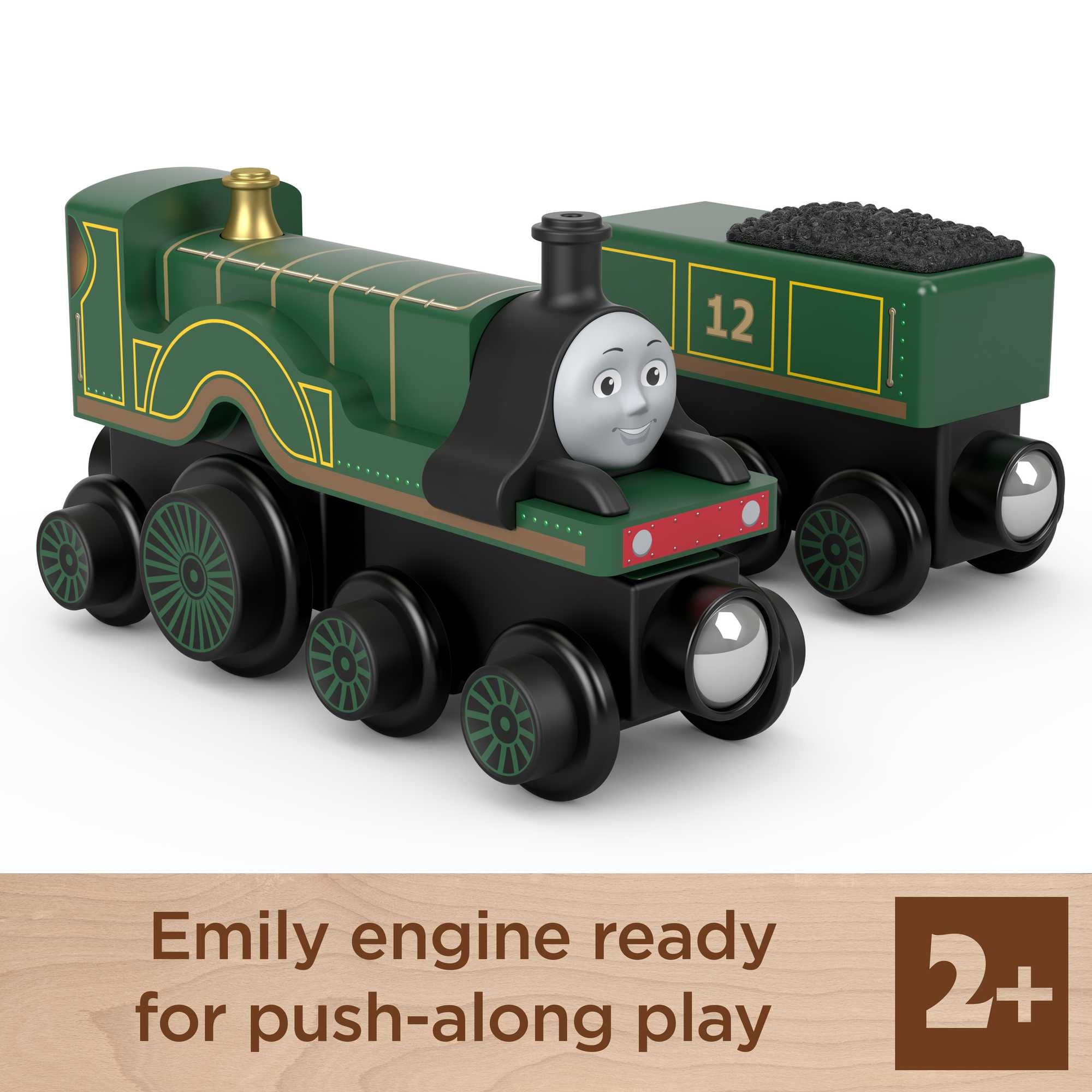 Fisher Price-Thomas & Friends Wooden Railway - Emily Engine and Coal-Car-HBK13-Legacy Toys