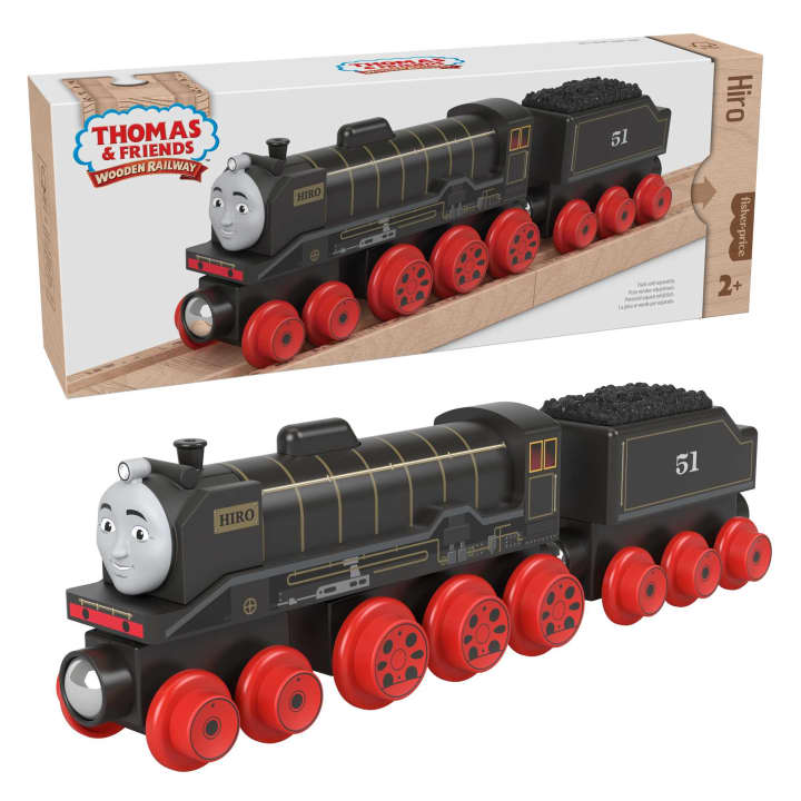 Fisher Price-Thomas & Friends Wooden Railway - Hiro Engine and Coal-Car-HBK11-Legacy Toys