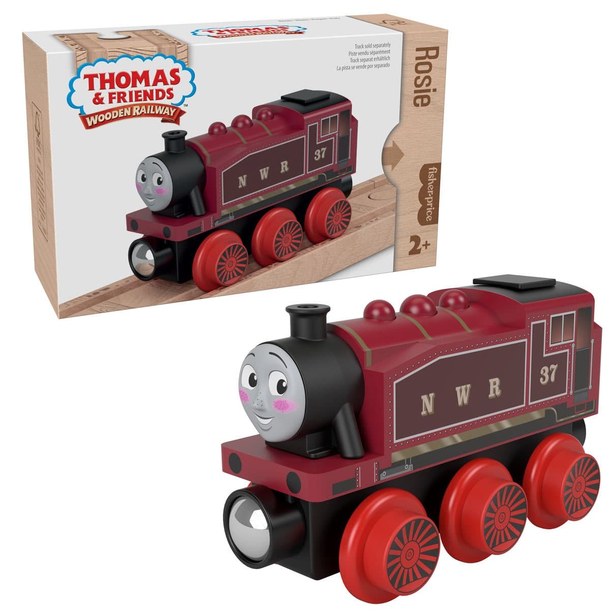 Fisher Price-Thomas & Friends Wooden Railway - Rosie Engine-HBJ92-Legacy Toys