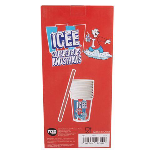 Icee 20 Paper Cups And Straws 2530