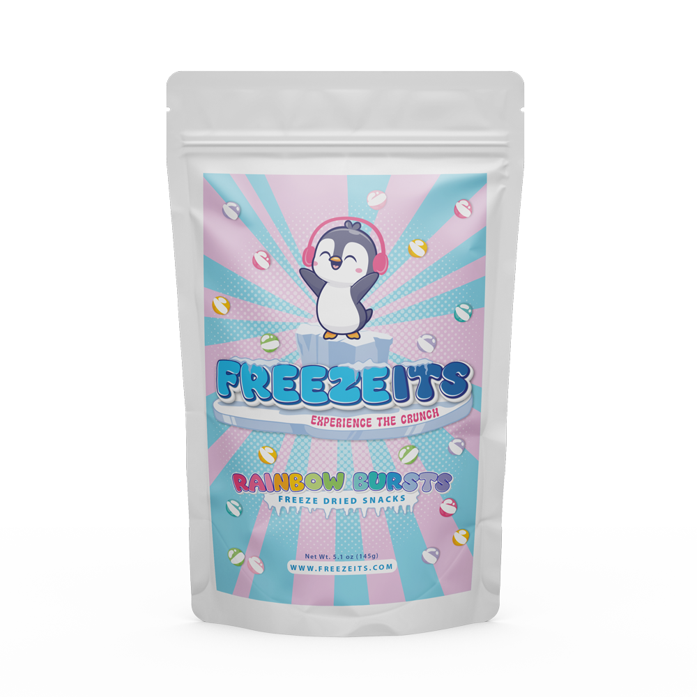 FREEZEITS-FREEZEITS Freeze Dried Candy - Rainbow Bursts Crunchy Snacks - Resealable Packaging - 5.1oz.-FRZ100-Rainbow Bursts-Legacy Toys
