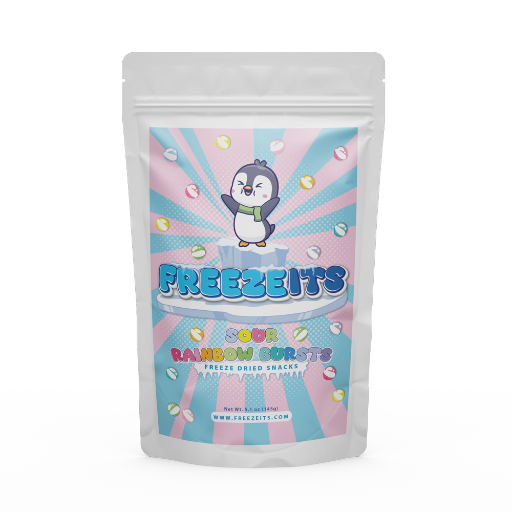 FREEZEITS-FREEZEITS Freeze Dried Candy - Rainbow Bursts Crunchy Snacks - Resealable Packaging - 5.1oz.-FRZ101-Sour Rainbow Bursts-Legacy Toys