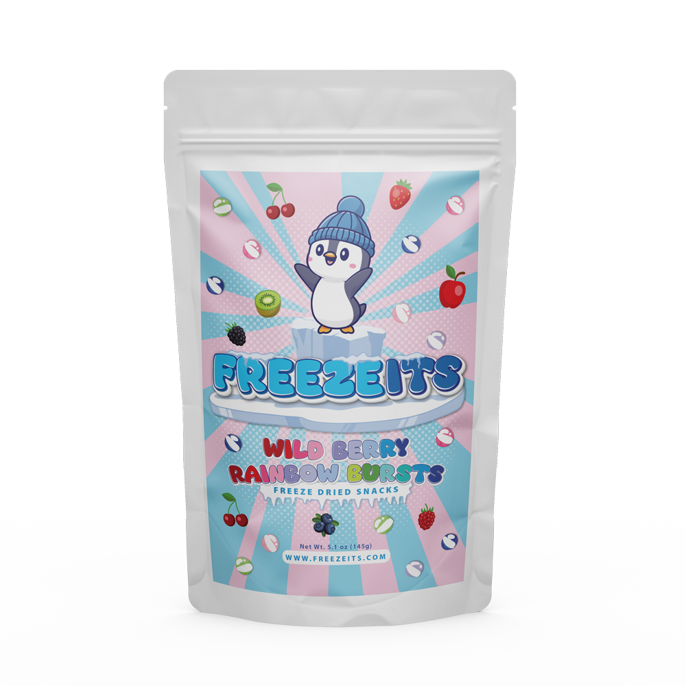 FREEZEITS-FREEZEITS Freeze Dried Candy - Rainbow Bursts Crunchy Snacks - Resealable Packaging - 5.1oz.-FRZ102-Wild Berry Rainbow Bursts-Legacy Toys