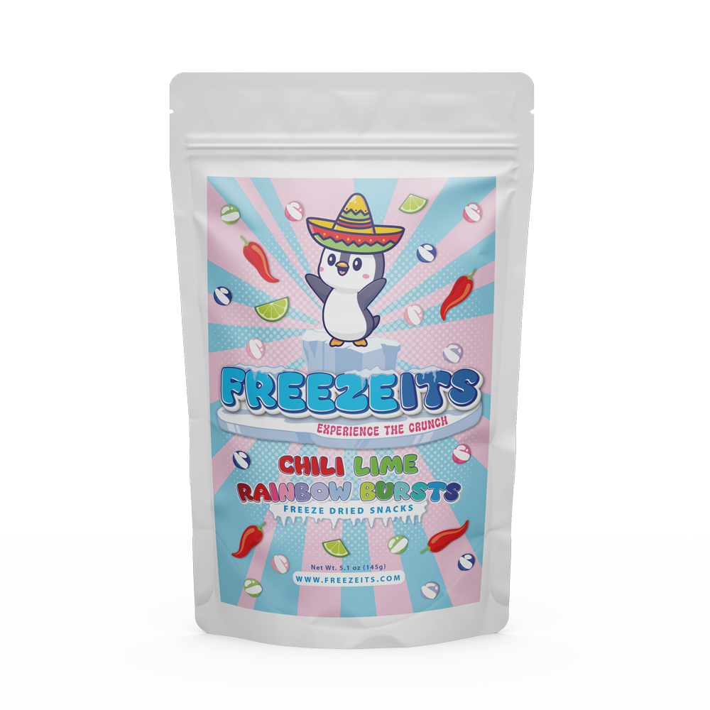 FREEZEITS-FREEZEITS Freeze Dried Candy - Rainbow Bursts Crunchy Snacks - Resealable Packaging - 5.1oz.-FRZ103-Chili Lime Rainbow Bursts-Legacy Toys