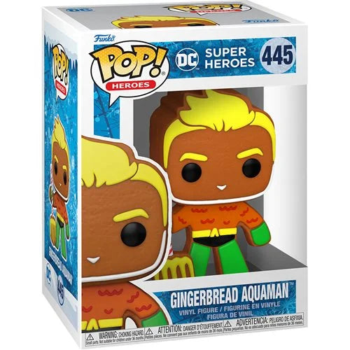 Funko-DC Comics Super Heroes Gingerbread Aquaman Funko Pop! Vinyl Figure-FU64321-Legacy Toys