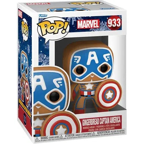 Funko-Marvel Holiday Gingerbread Captain America Pop! Vinyl Figure-FU50657-Legacy Toys