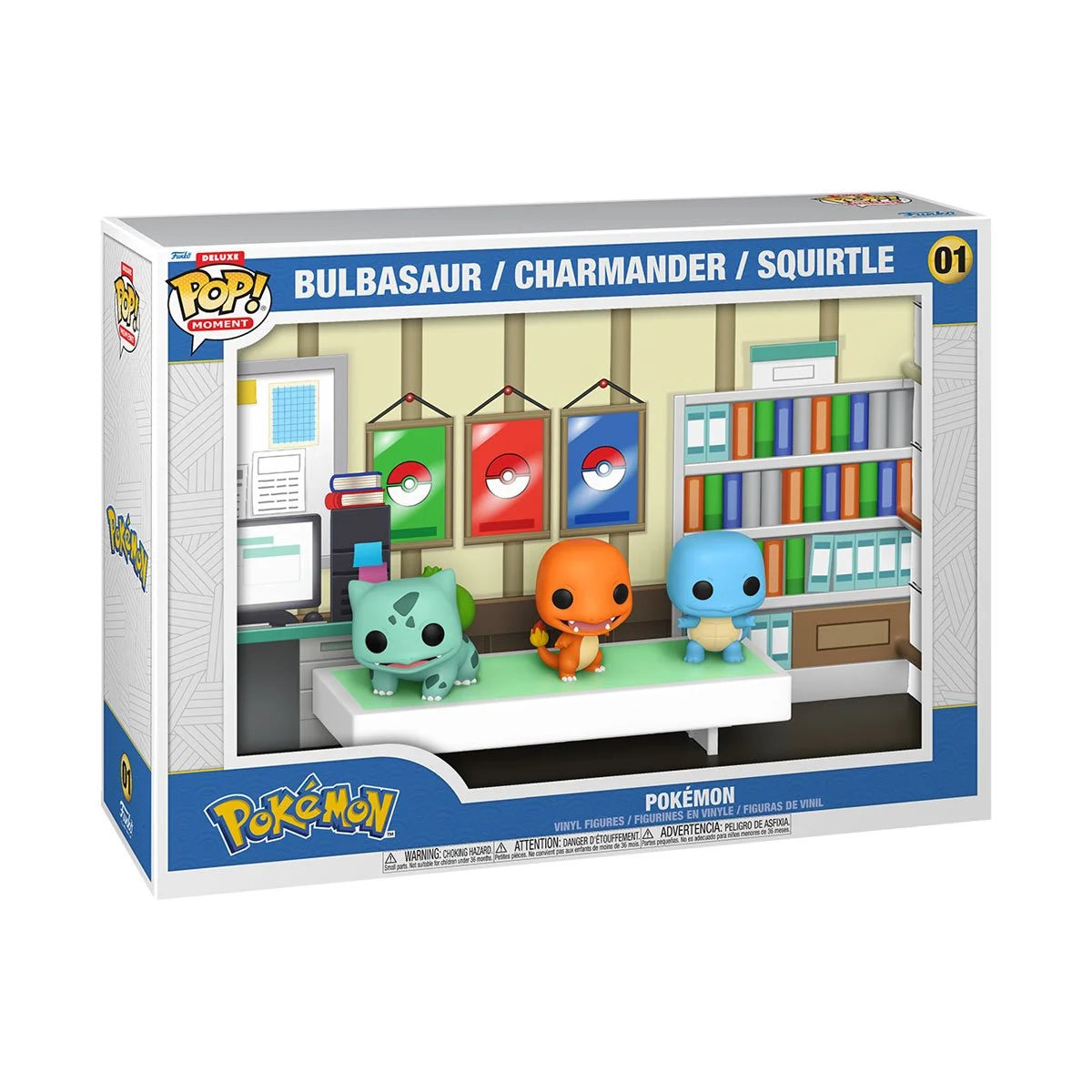 Funko-Pokemon - Bulbasaur, Charmander, & Squirtle Deluxe Funko Pop! Moment with Case-FU73254-Legacy Toys