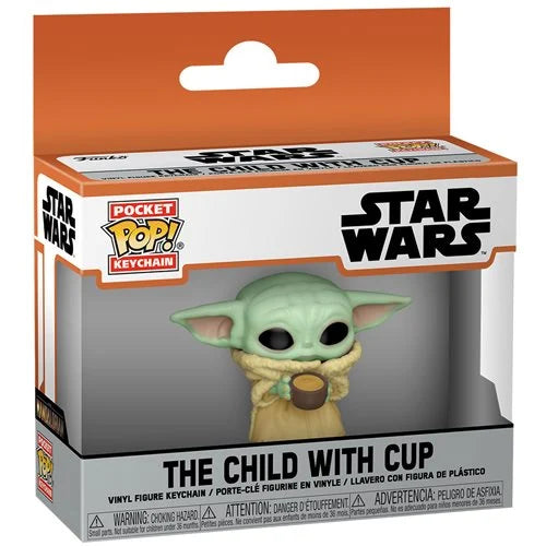 Funko-Star Wars: The Mandalorian - The Child with Cup Funko Pocket Pop! Key Chain-FU53042-Legacy Toys