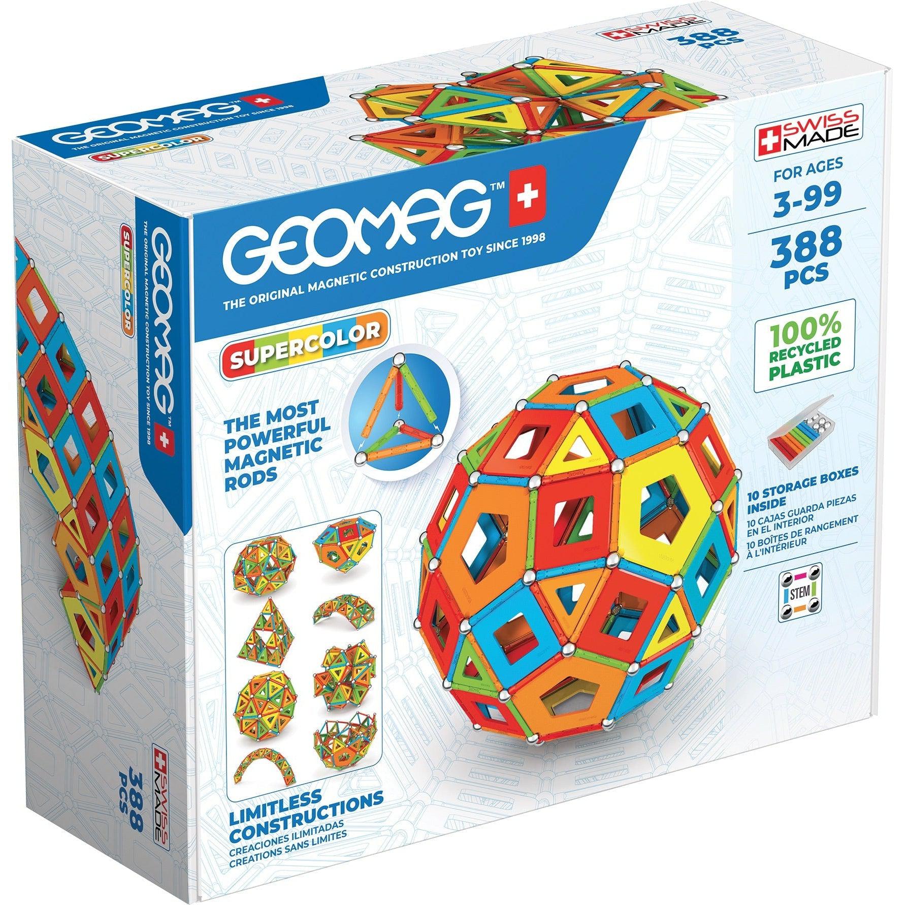 Geomag-Geomag Masterbox Supercolor Panels Recycled 338 Pieces-193-Legacy Toys