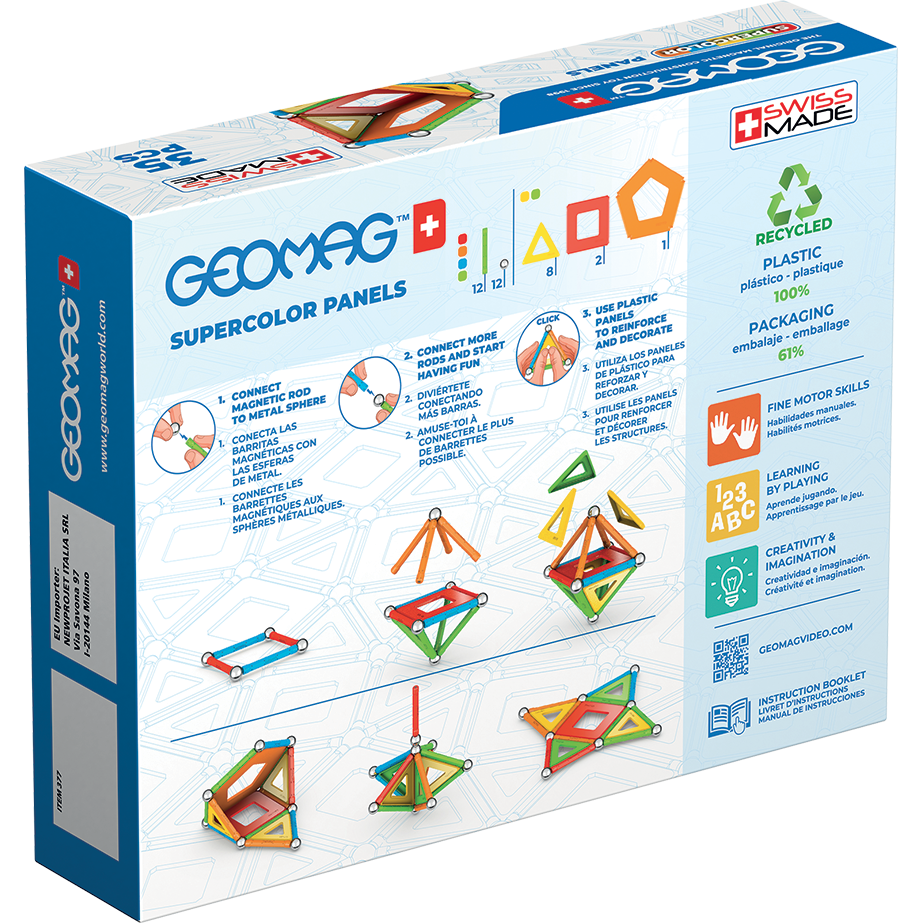 Geomag-Geomag Supercolor Panels Recycled 35 Pieces-377-Legacy Toys