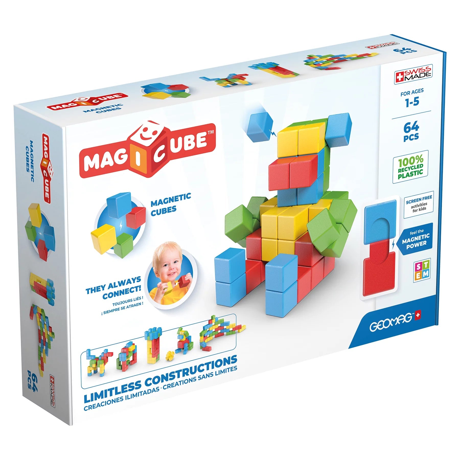 Geomag-Magicube Try Me Recycled 64 Pieces-069-Legacy Toys