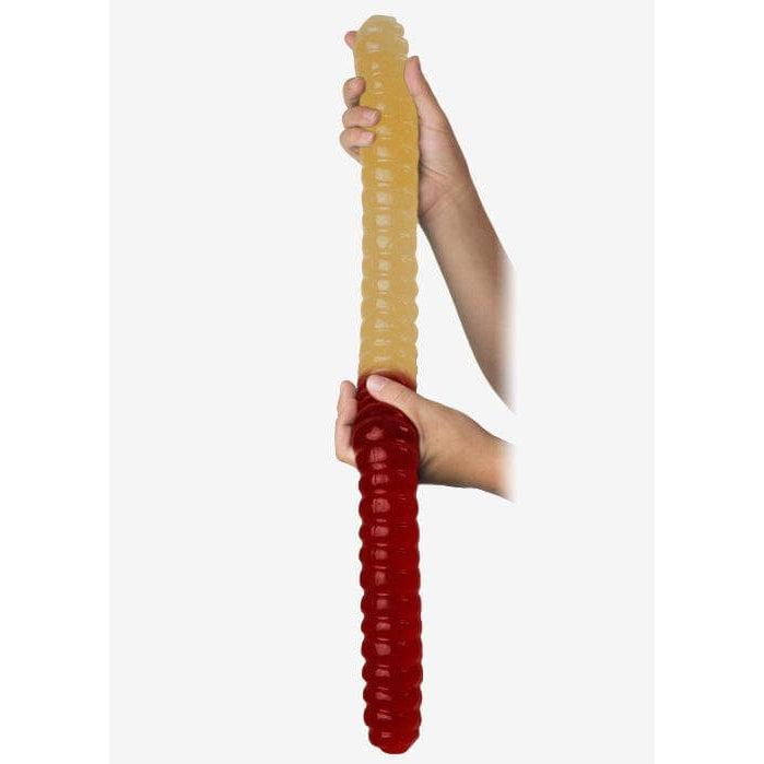 Giant Gummy Bears-Giant 3lb. Gummy Worm Two-Tone-12616-Pineapple / Cherry-Legacy Toys