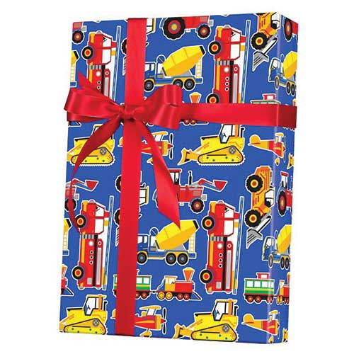 Gift-Gift Wrap-Construction Vehicles-Legacy Toys