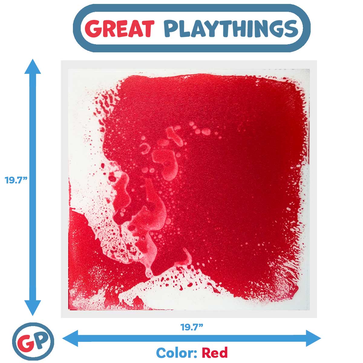 Great Playthings-19.7" Square Liquid Sensory Floor Tile - Box of 6-GP1106-Red-Legacy Toys