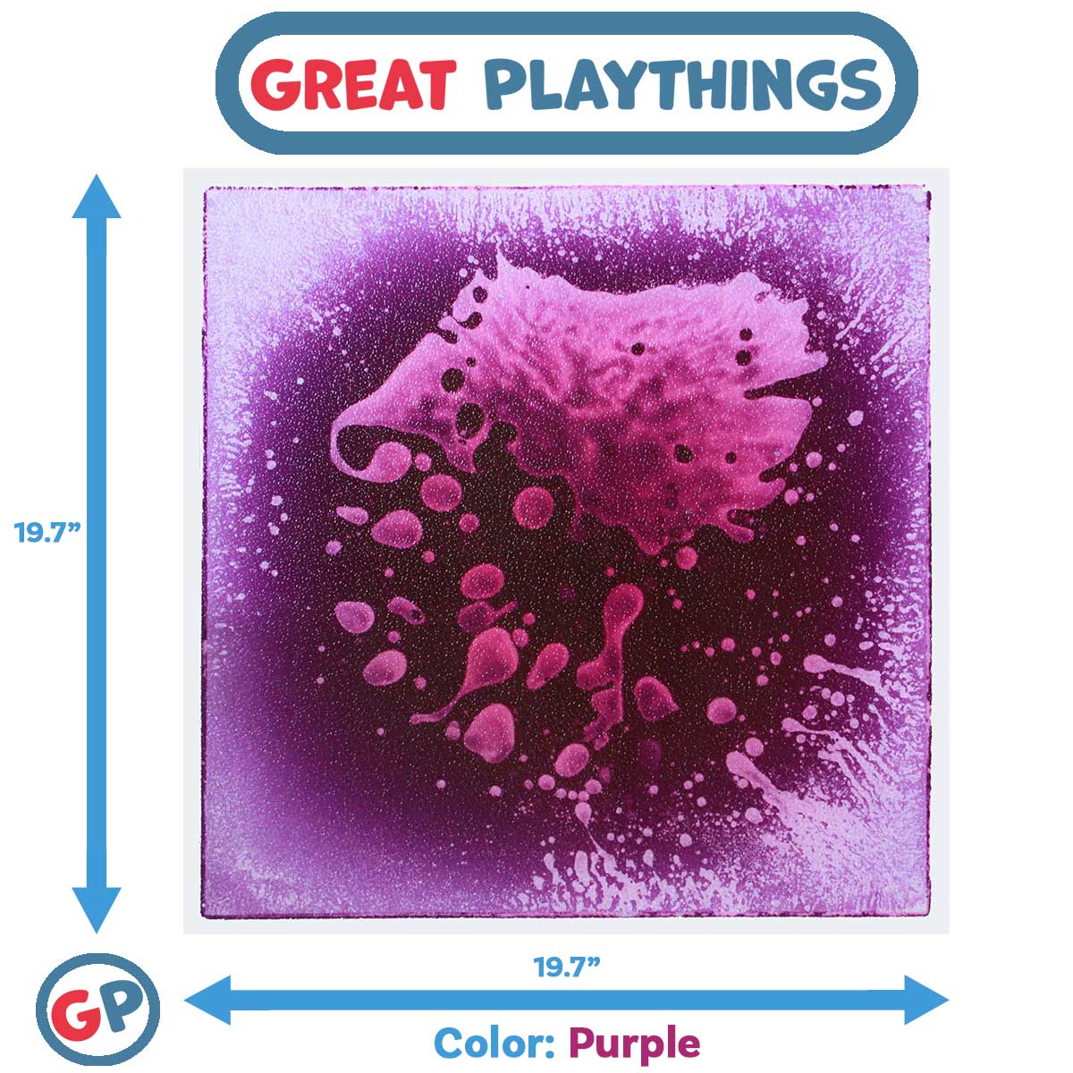 Great Playthings-19.7" Square Liquid Sensory Floor Tile-GP1105-1-Purple-Legacy Toys
