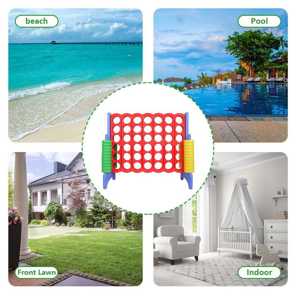 Great Playthings-Jumbo Four in a Row 4 To Score Game for Kids & Adults Indoor & Outdoor Game Set with 42 Giant Rings-GP1000-Legacy Toys