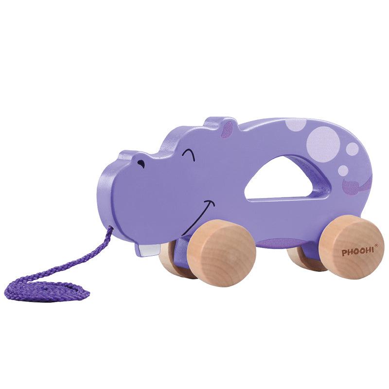 Great Playthings-Pull Along Hippo-PH03C028-Legacy Toys
