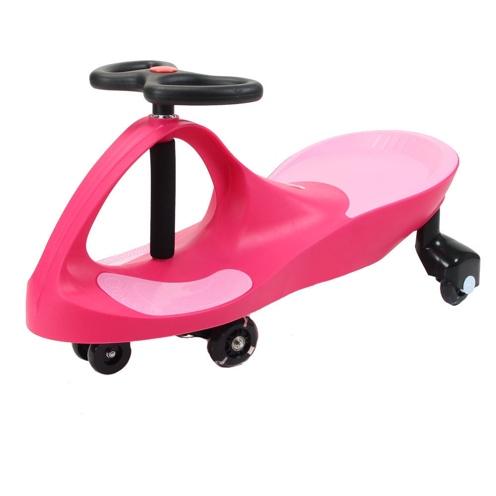 Great Playthings-Ride-On Wiggle Car with Light-Up Wheels, 3 Years & Up, Twist, Swivel & Go!-GP0203-Magenta-Legacy Toys