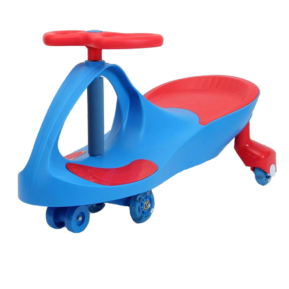 Great Playthings-Ride-On Wiggle Car with Light-Up Wheels, 3 Years & Up, Twist, Swivel & Go!-GP0204-Blue/Red-Legacy Toys