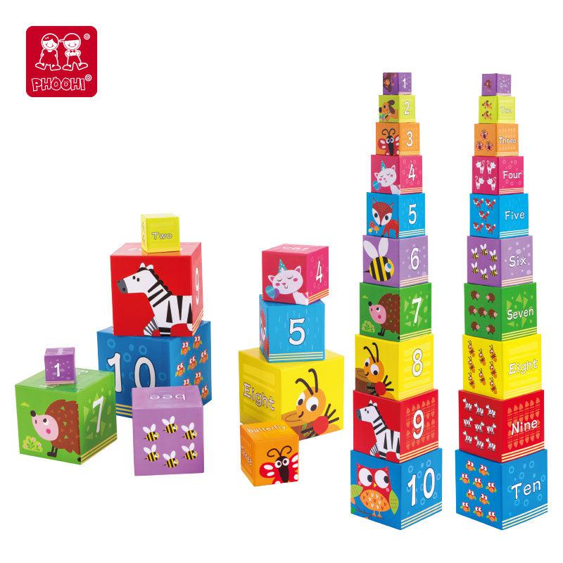 Great Playthings-Wooden Animal Stacking Cubes-PH05J002-Legacy Toys