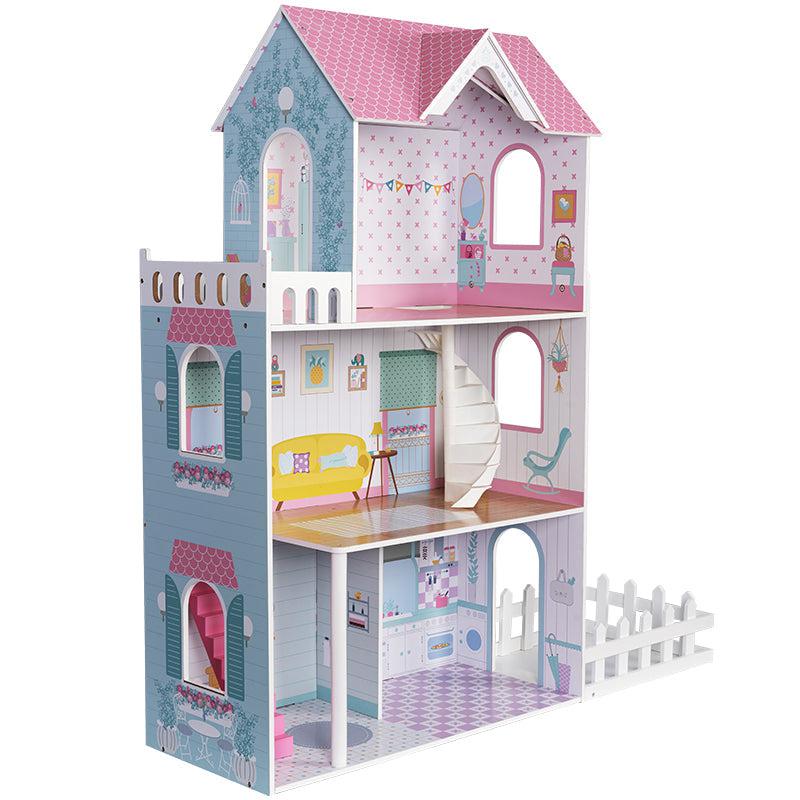 Great Playthings-Wooden Blue Deluxe Doll House-PH11A001-Legacy Toys