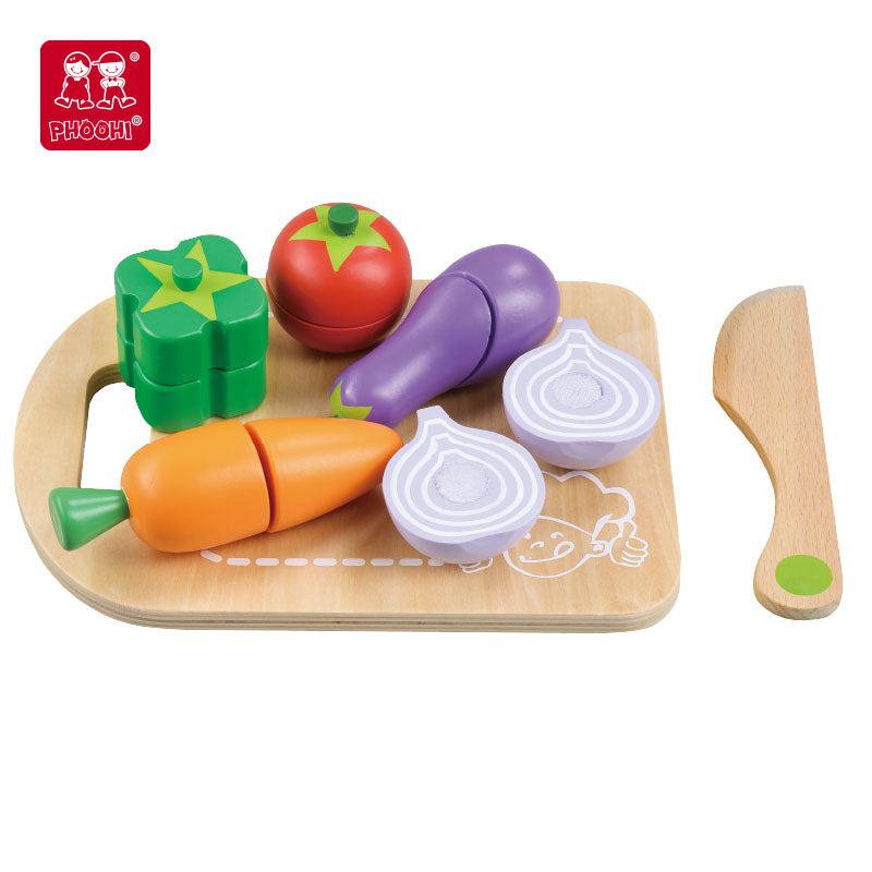 Wooden Kitchen Vegetable Cutting Set for Kids