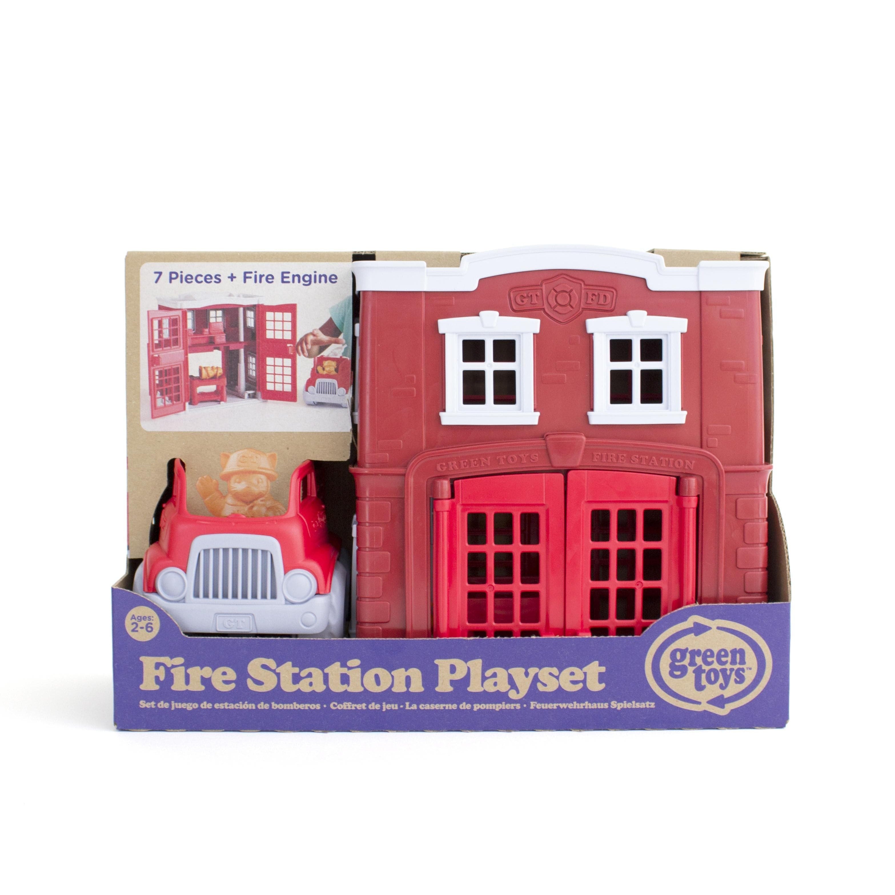 Green Toys-Fire Station Playset-PFIR-1156-Legacy Toys
