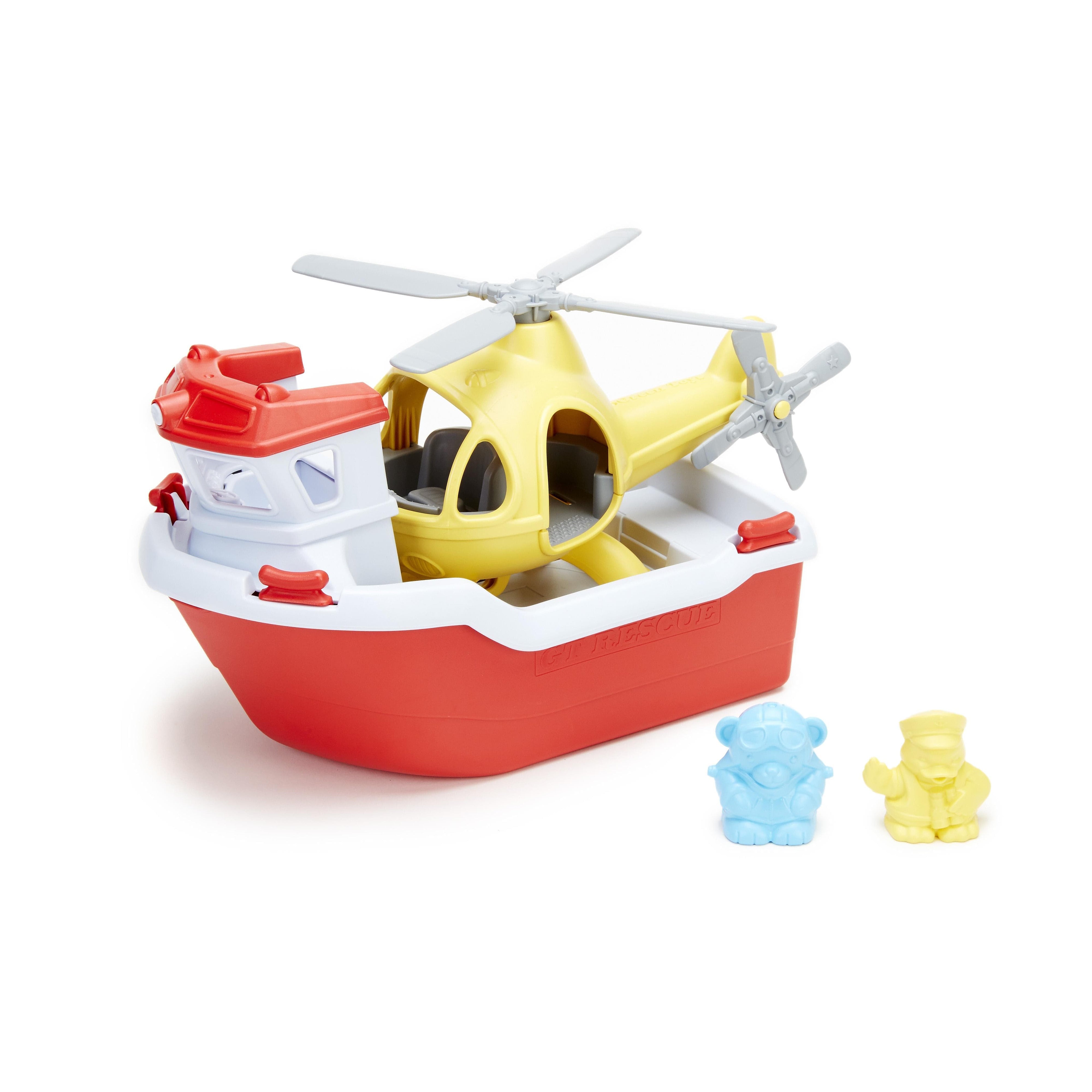 Green Toys-Rescue Boat and Helicopter-RBH1-1155-Legacy Toys