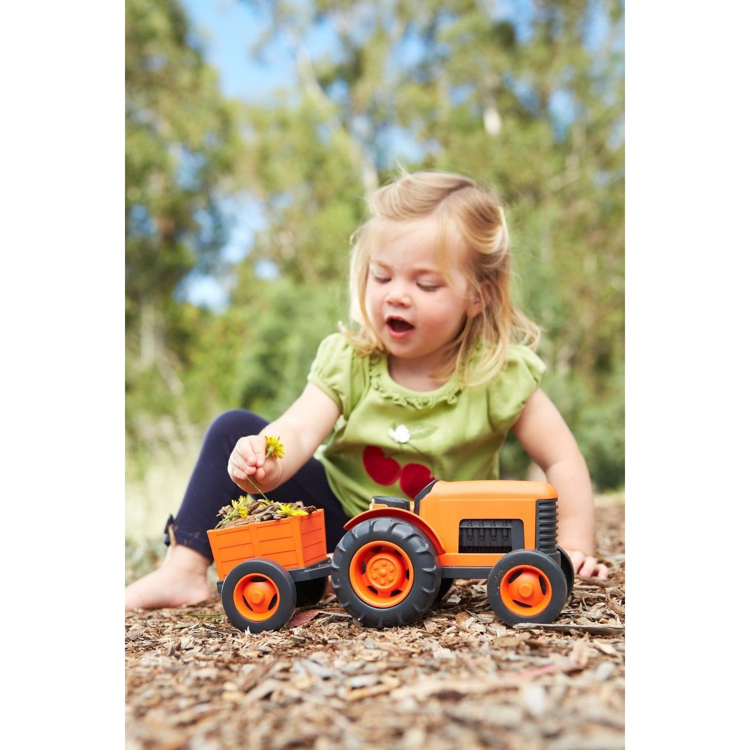 Green Toys-Tractor - Orange-TRTO-1042-Legacy Toys