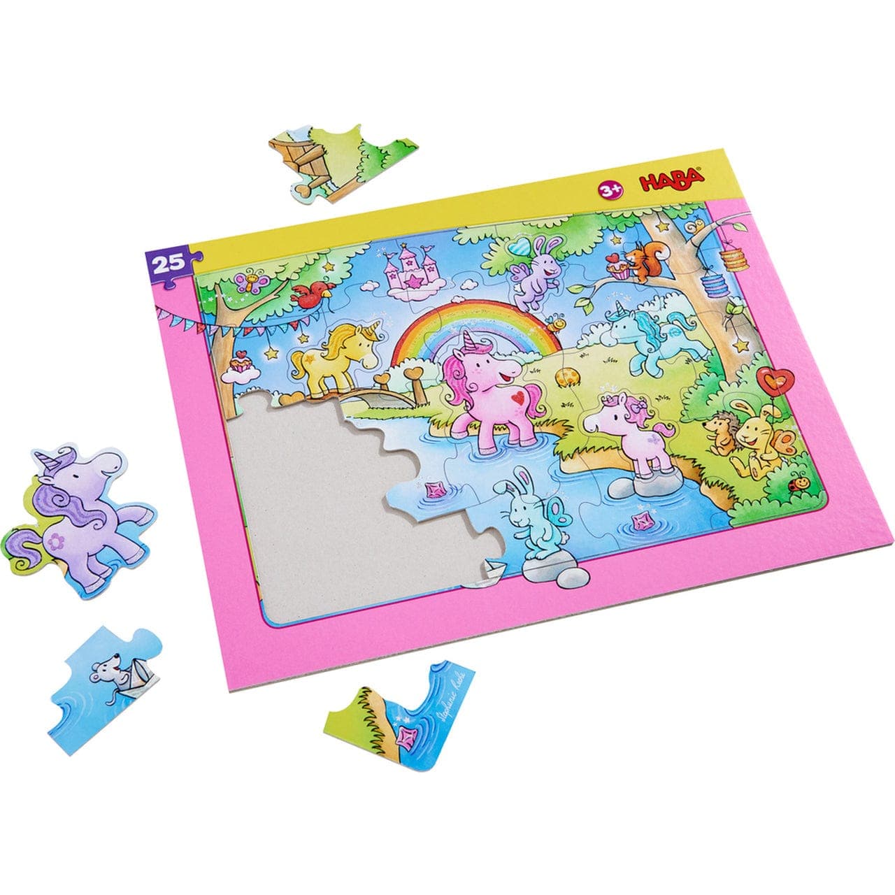 Haba-Unicorn Glitterluck Frame 25 Piece Puzzle-303706-Legacy Toys