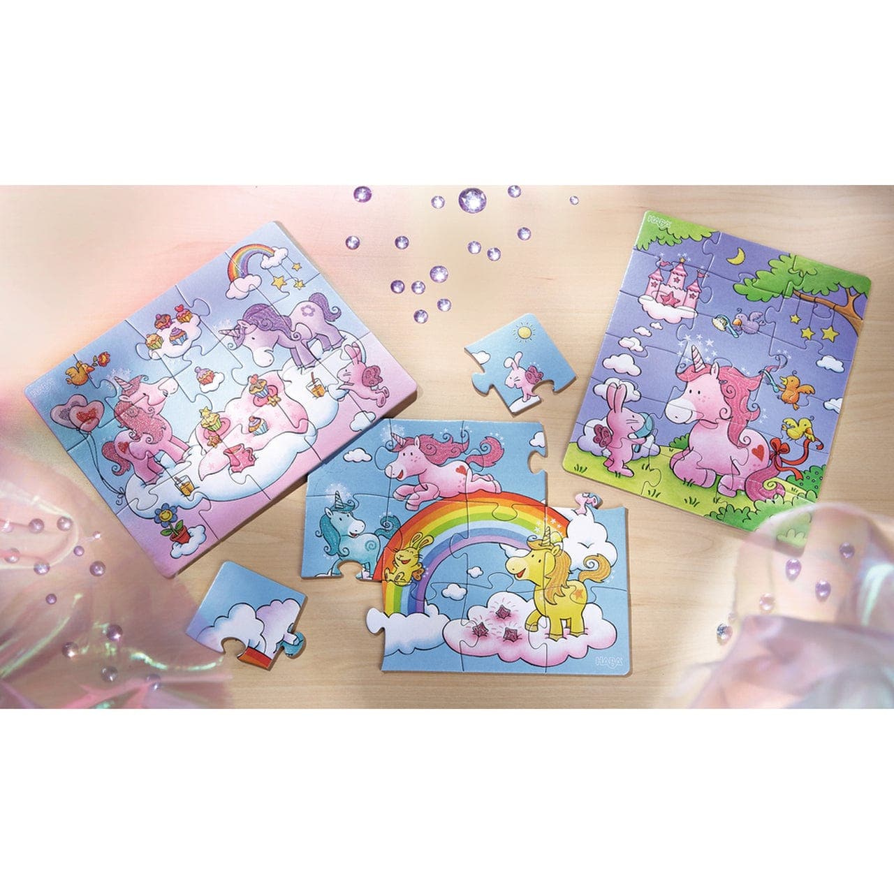 Haba-Unicorn Glitterluck Puzzles-300299-Legacy Toys