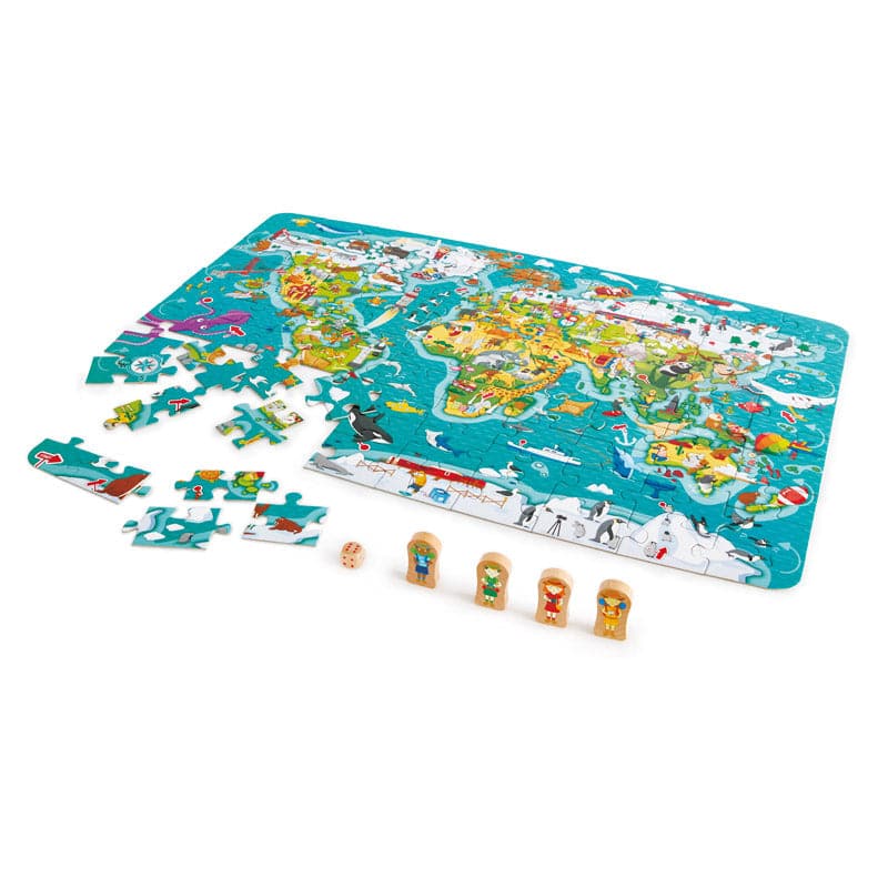 Hape-2-in-1 World Tour Puzzle and Game-E1626-Legacy Toys