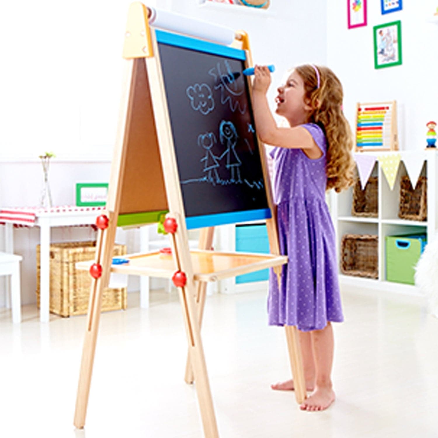 Hape-All-in-1 Magnetic Easel-E1010B-Legacy Toys