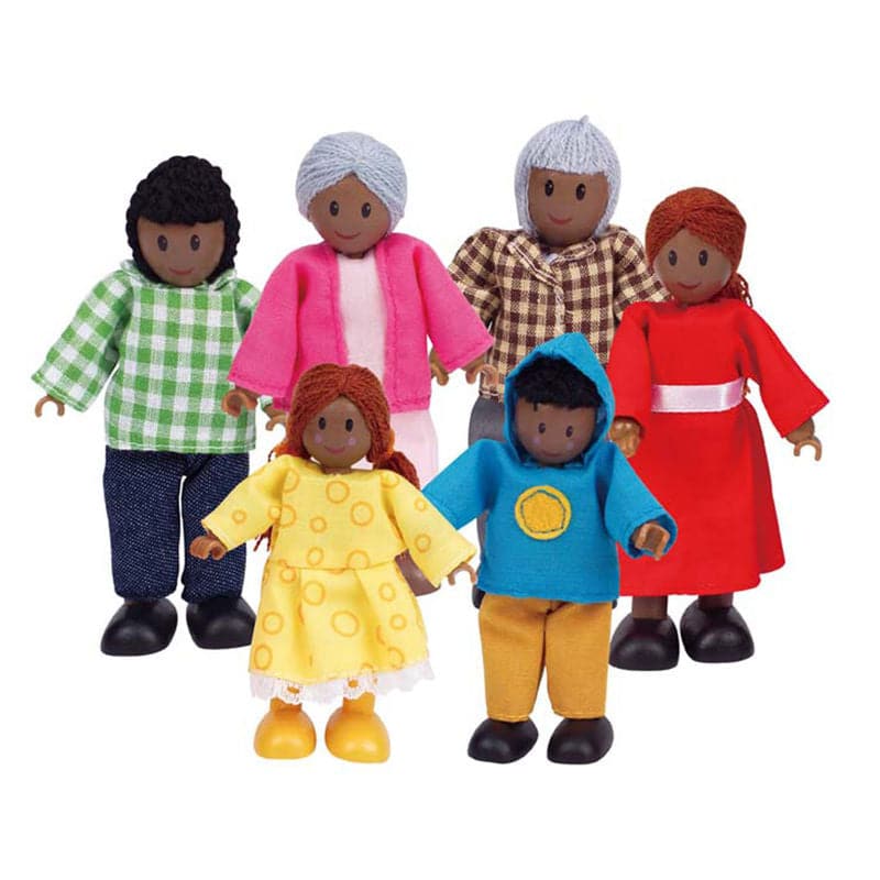 Hape-Dollhouse Families - Happy Family African American-E3501-Legacy Toys