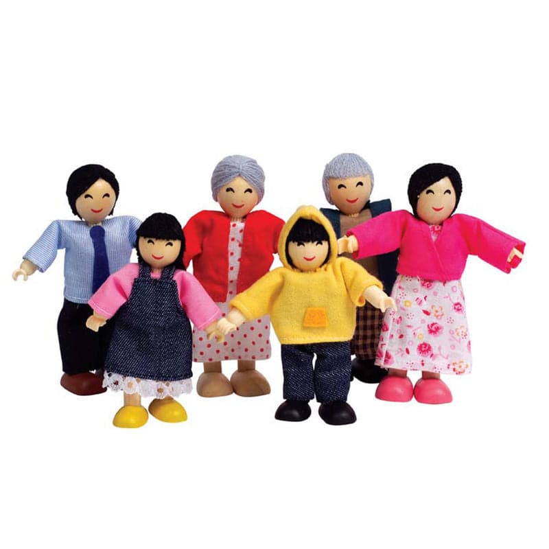 Hape-Dollhouse Families - Happy Family Asian-E3502-Legacy Toys