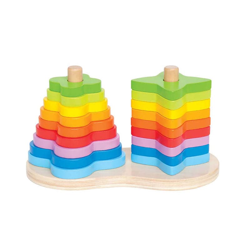 Hape-Double Rainbow Stacker-E0406-Legacy Toys