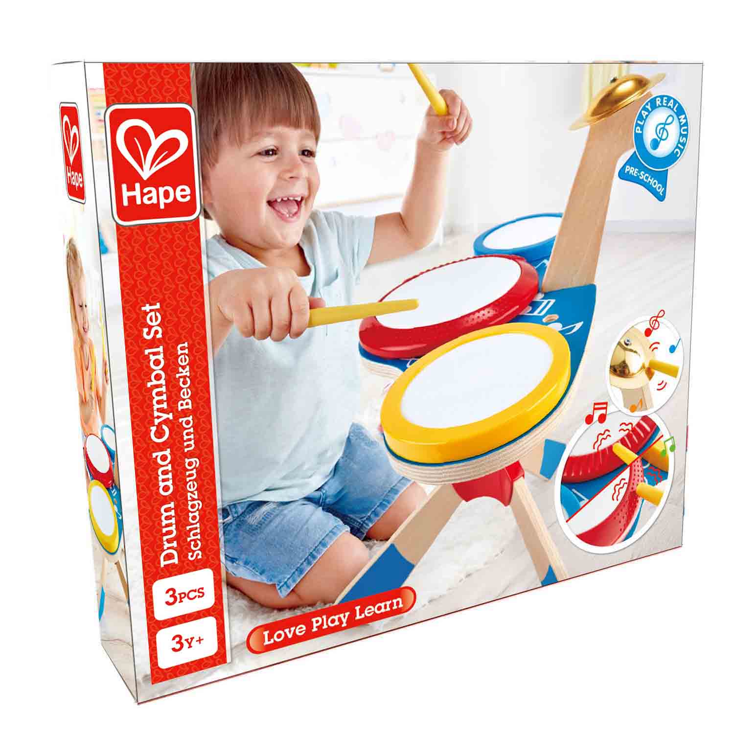 Hape-Drum and Cymbal Set-E0613-Legacy Toys