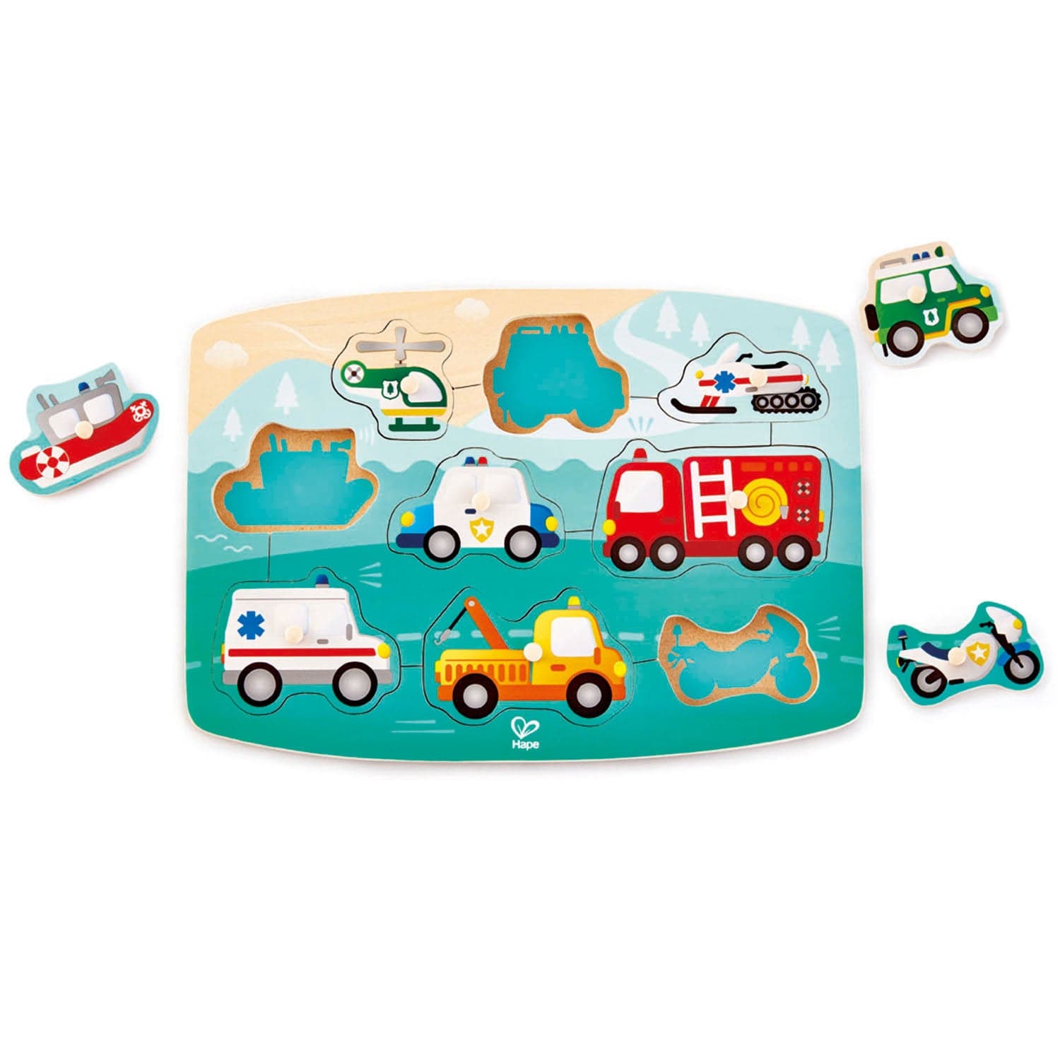 Hape-Emergency Peg Puzzle-E1406-Legacy Toys