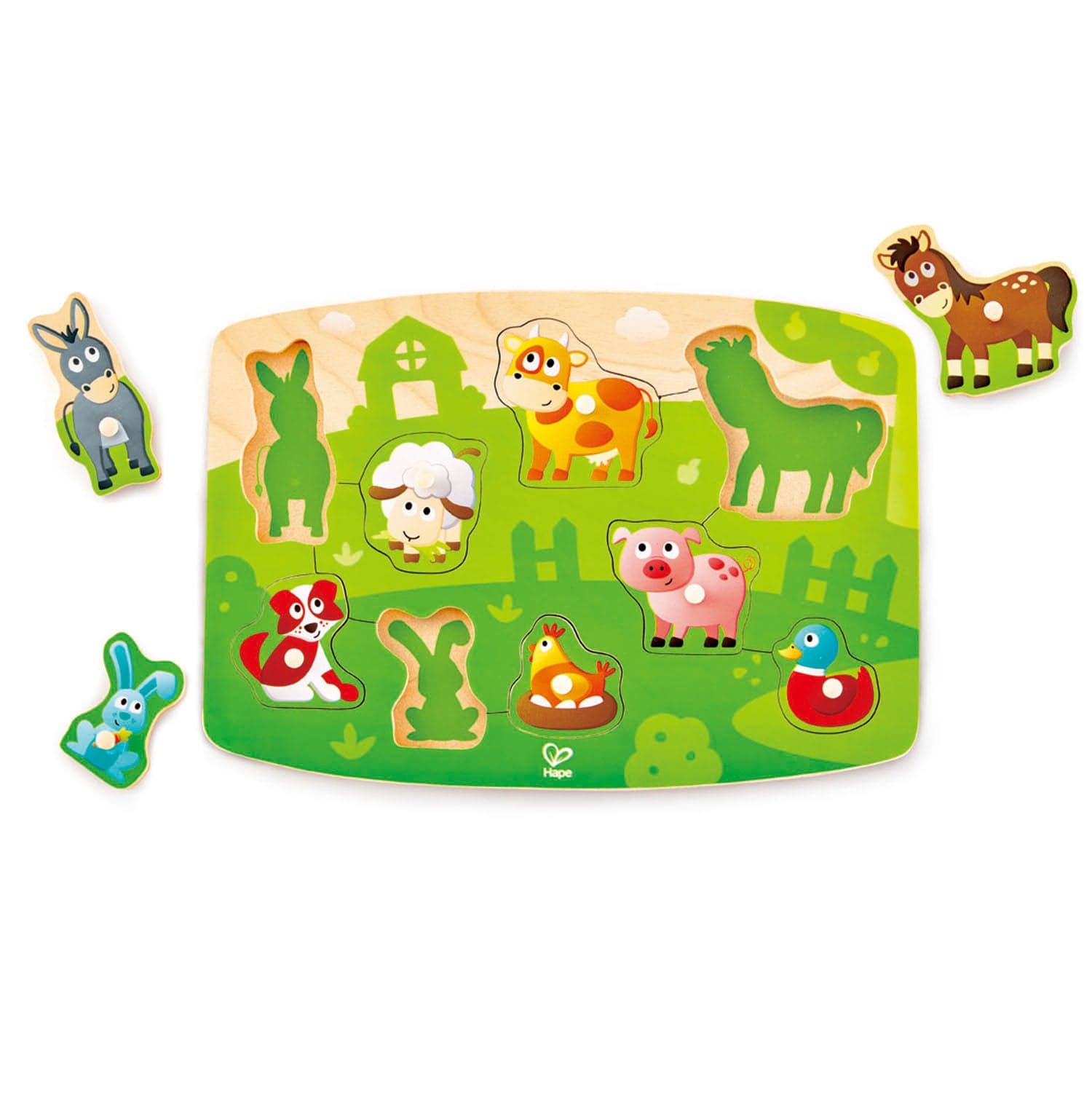 Hape-Farmyard Peg Puzzle-E1408-Legacy Toys