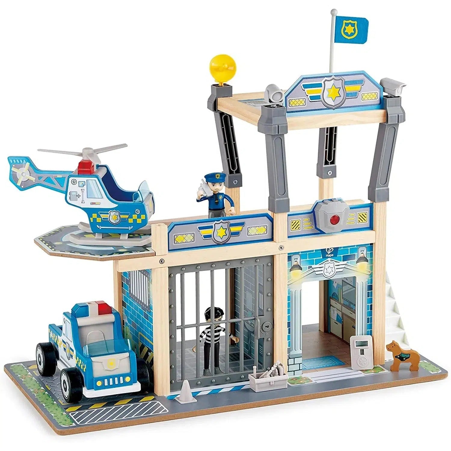 Hape-Hape Metro Police Station Play Toy Set With Sounds And Lights-E3050-Legacy Toys