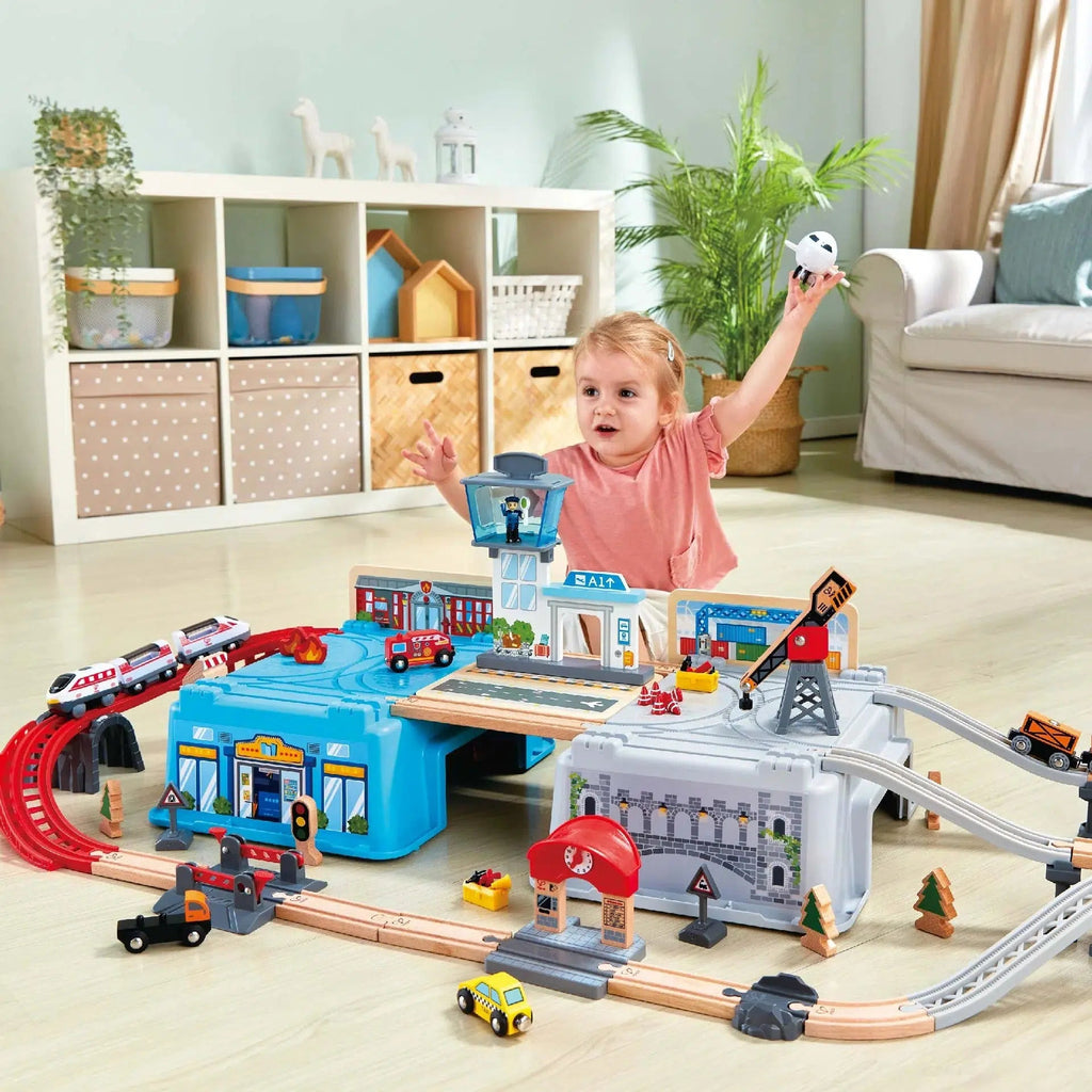 Hape-Hape Super Cityscape Transport Bucket Set-E3773-Legacy Toys