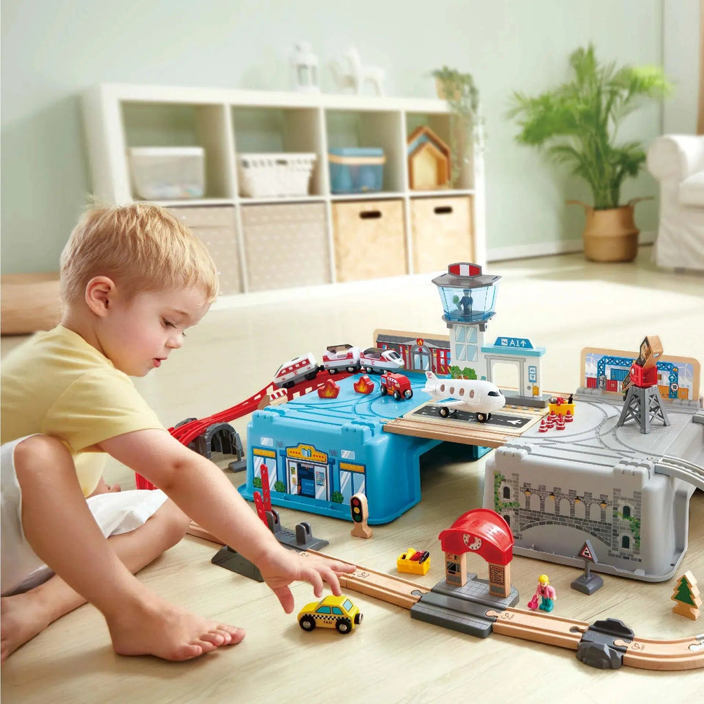 Hape-Hape Super Cityscape Transport Bucket Set-E3773-Legacy Toys