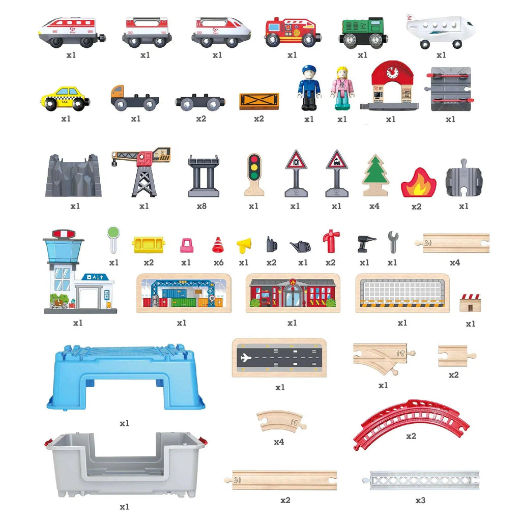 Hape-Hape Super Cityscape Transport Bucket Set-E3773-Legacy Toys