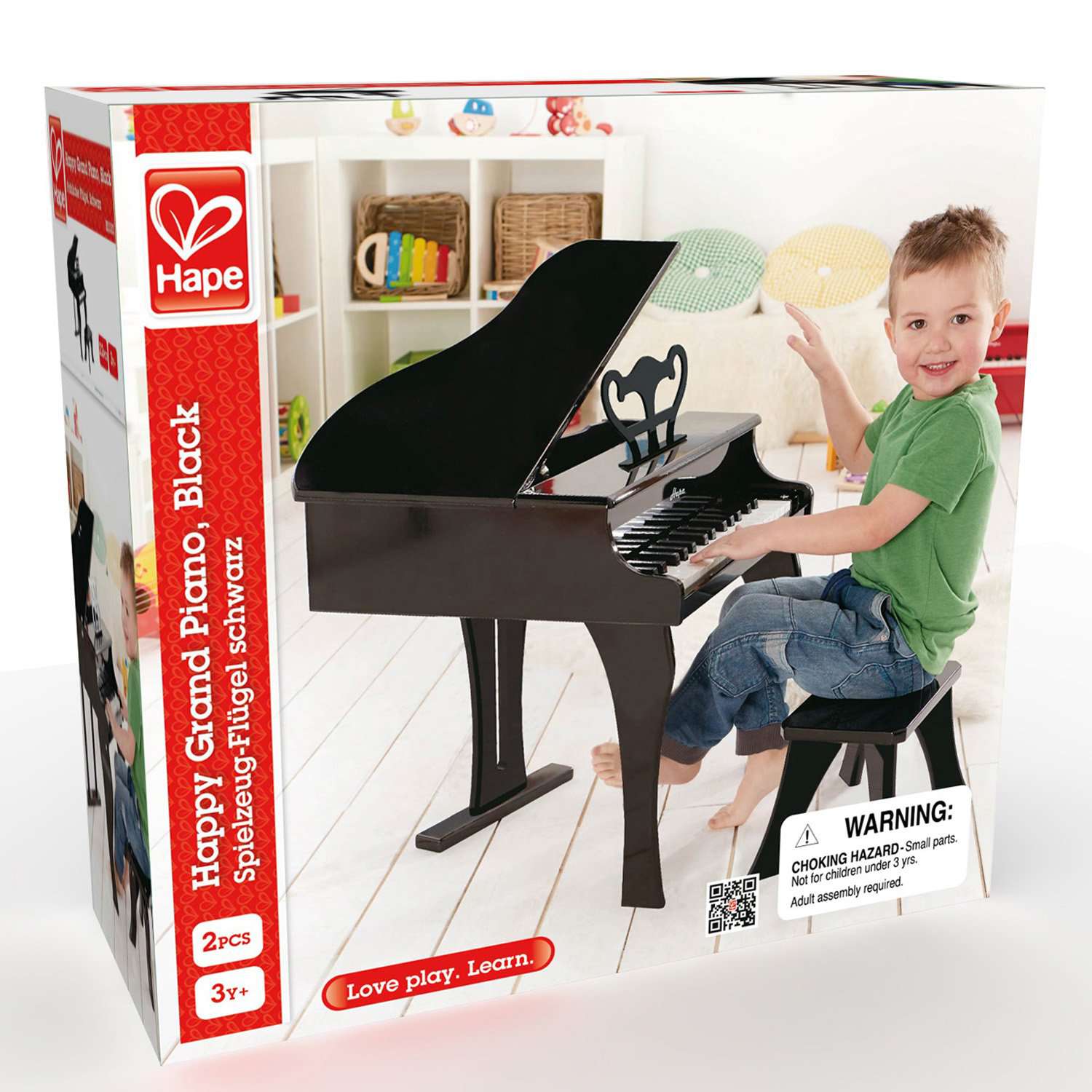 Hape-Happy Grand Piano - Black-E0320-Legacy Toys