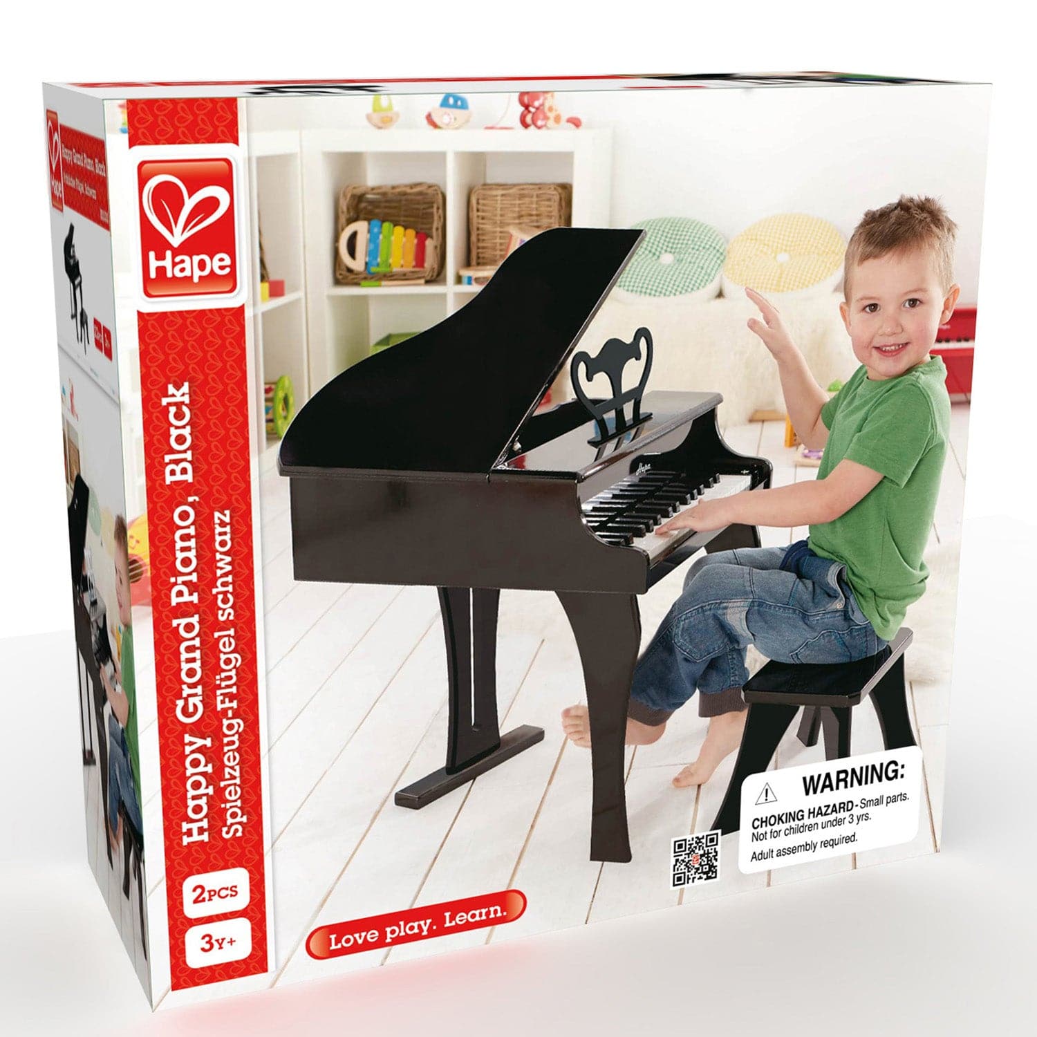 Hape-Happy Grand Piano - Black-E0320-Legacy Toys