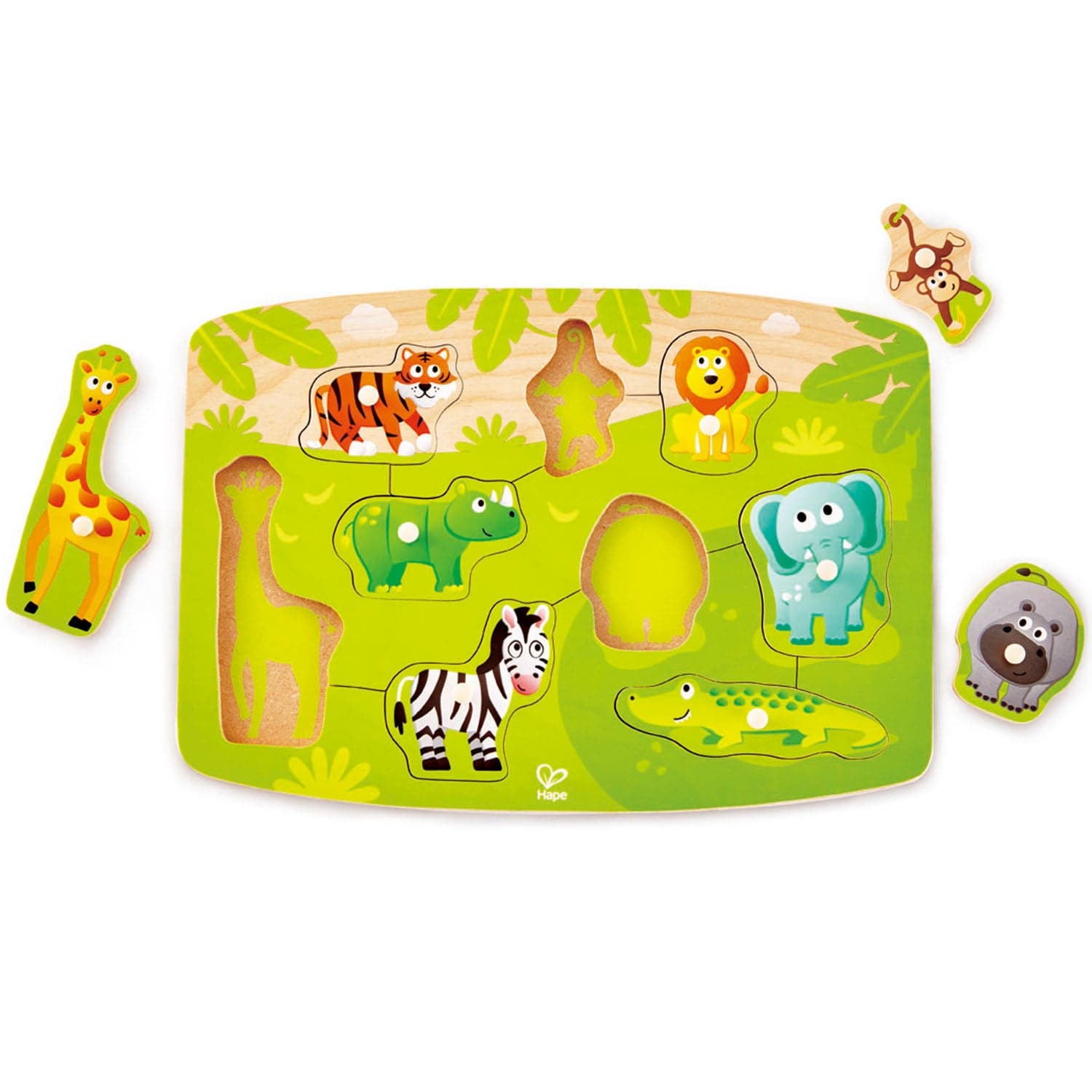 Hape-Jungle Peg Puzzle-E1405-Legacy Toys