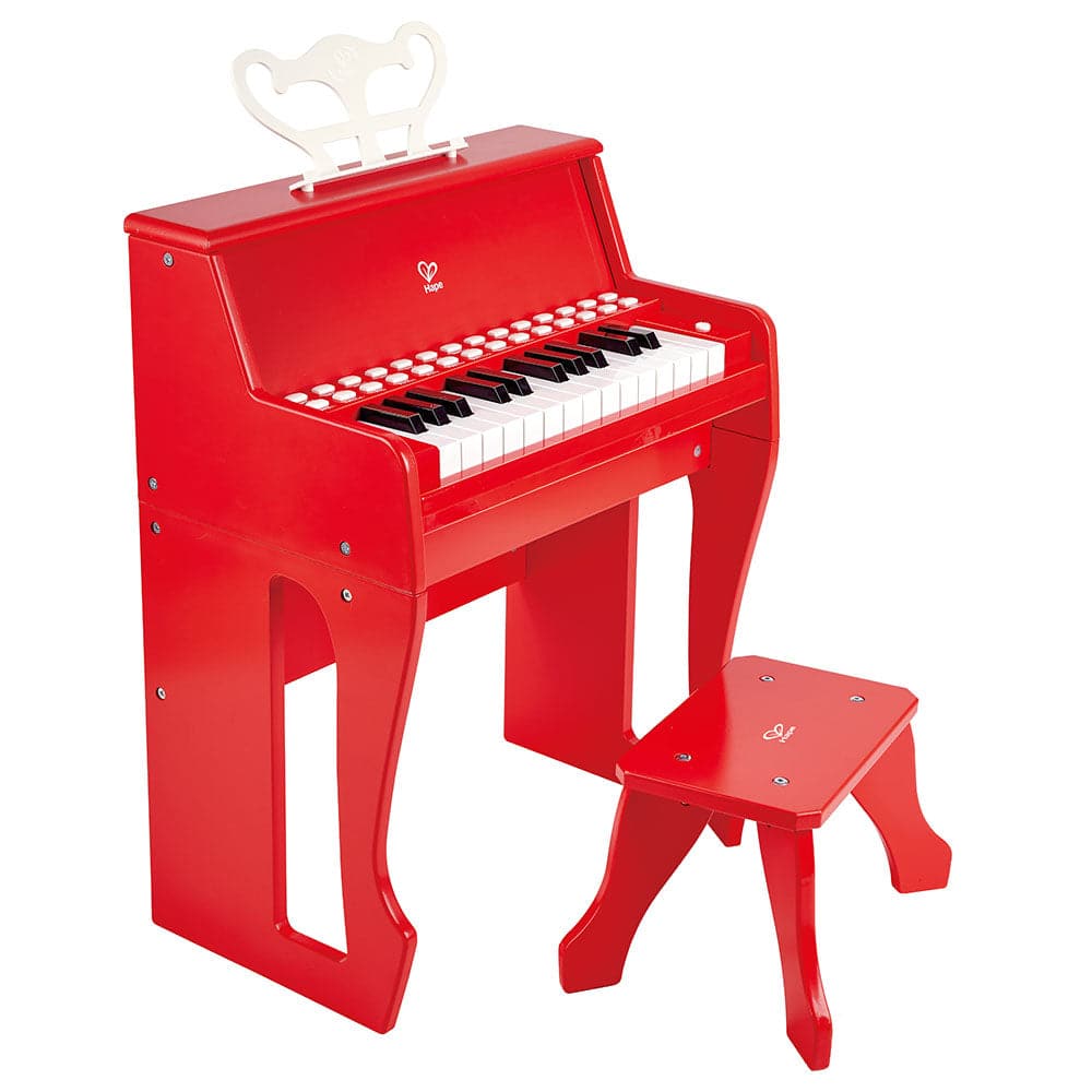 Hape-Learn with Lights Piano with Stool-E0630-Red-Legacy Toys
