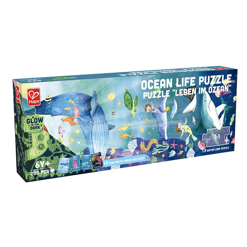 Hape-Ocean Life Puzzle - Glow in the Dark-E1634-Legacy Toys