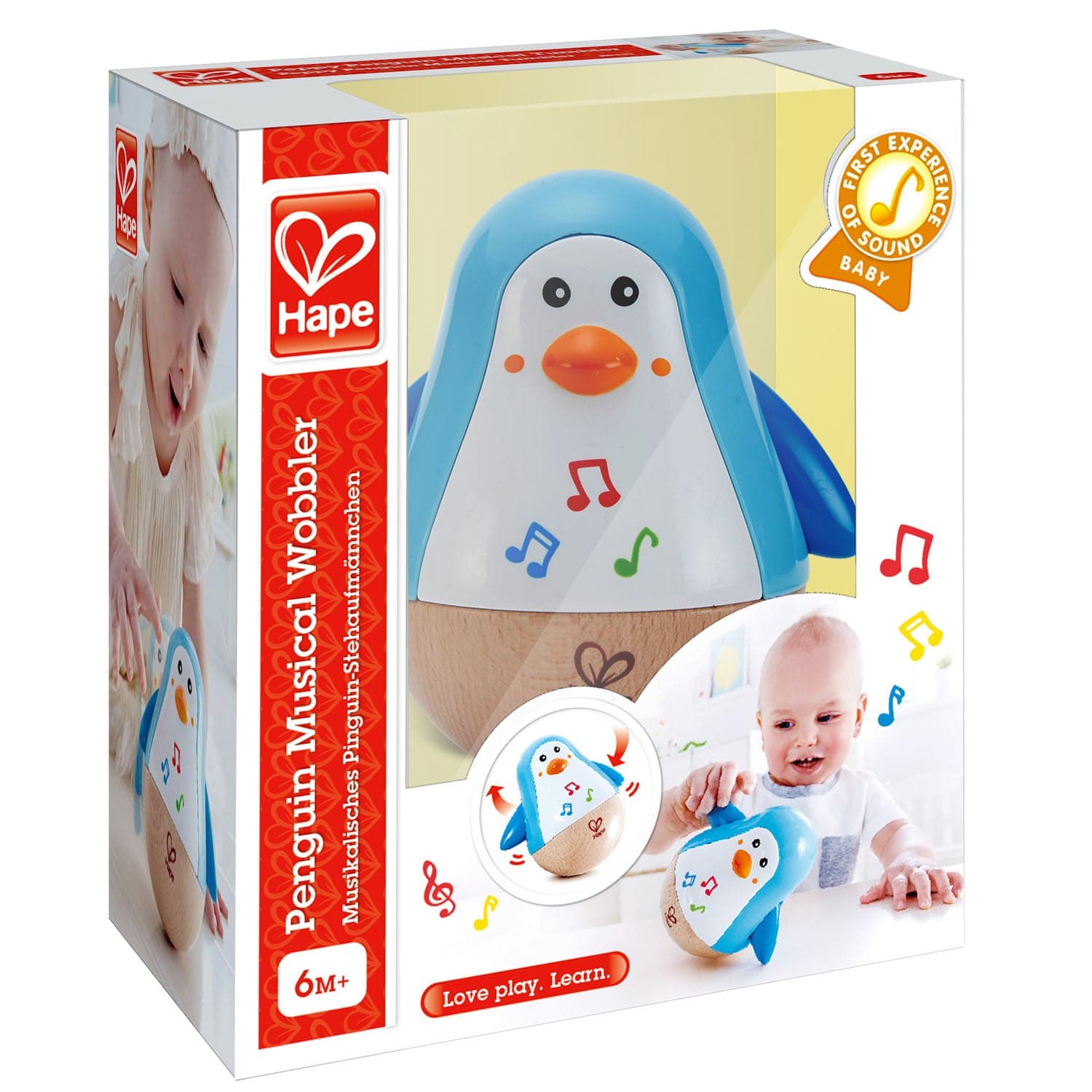 Hape-Penguin Musical Wobbler-E0331F-Legacy Toys