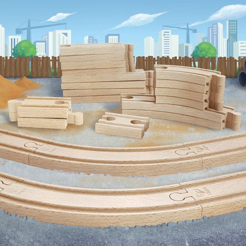 Hape-Wooden Train Track Super Expansion Rail Pack-E3707-Legacy Toys